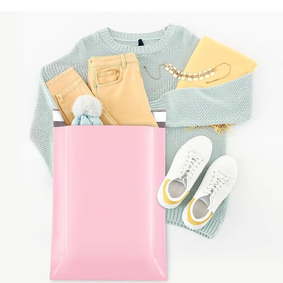 20 Pink Poly Mailers BIG 14.5x19" Shipping Supplies Bundle - Picture 3 of 3